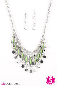 Paparazzi "Wonderfully Wild" Green Necklace & Earring Set Paparazzi Jewelry