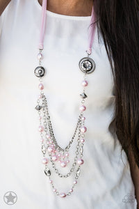 Paparazzi "All The Trimmings" Pink Necklace & Earring Set Paparazzi Jewelry