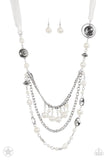 Paparazzi "All The Trimmings" White BLOCKBUSTER Necklace & Earring Set Paparazzi Jewelry