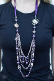 Paparazzi "All The Trimmings" Purple BLOCKBUSTER Necklace & Earring Set Paparazzi Jewelry