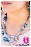 Paparazzi "Charmed, I Am Sure" Blue Necklace & Earring Set Paparazzi Jewelry