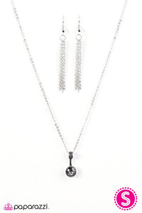 Paparazzi "Spark in the Dark" Silver Necklace & Earring Set Paparazzi Jewelry