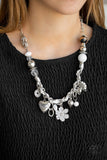 Paparazzi "Charmed, I Am Sure" White Necklace & Earring Set Paparazzi Jewelry