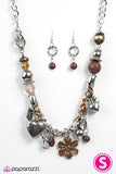 Paparazzi "Charmed, I am Sure" Brown Blockbuster Necklace & Earring Set Paparazzi Jewelry