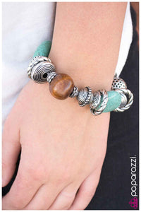 Paparazzi "Turquoise and Brown Beads - Blockbuster Bracelet" bracelet Paparazzi Jewelry