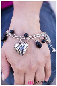 Paparazzi "Decorated Hearts and Black Beads" Blockbuster Bracelet Paparazzi Jewelry