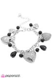 Paparazzi "Decorated Hearts and Black Beads" Blockbuster Bracelet Paparazzi Jewelry