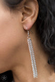 Paparazzi "SCARFed for Attention" Silver Blockbuster Necklace & Earring Set Paparazzi Jewelry