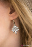 Paparazzi "Make It Shimmer" White Rhinestone Star Shaped Silver Earrings Paparazzi Jewelry