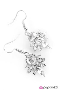 Paparazzi "Make It Shimmer" White Rhinestone Star Shaped Silver Earrings Paparazzi Jewelry