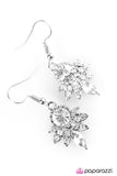 Paparazzi "Make It Shimmer" White Rhinestone Star Shaped Silver Earrings Paparazzi Jewelry