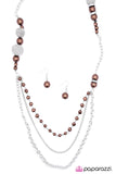 Paparazzi "Enmeshed In Elegance" Brown Necklace & Earring Set Paparazzi Jewelry