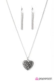 Paparazzi "Wandering Heart" Silver Necklace & Earring Set Paparazzi Jewelry