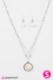 Paparazzi Sandstone Skies" White Necklace & Earring Set Paparazzi Jewelry