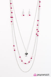 Paparazzi "A Lovely Time" Pink Necklace & Earring Set Paparazzi Jewelry