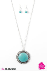 Paparazzi "Over the Mountain" Blue Necklace & Earring Set Paparazzi Jewelry