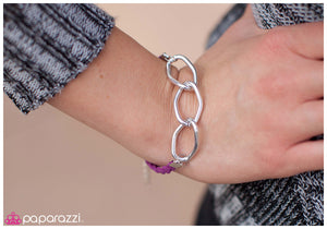Paparazzi "Caught in the Middle" Purple Bracelet Paparazzi Jewelry