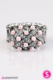 Paparazzi "Fashionably Fabulous" Pink Faux Pearl Rhinestone Silver Tone Ring Paparazzi Jewelry