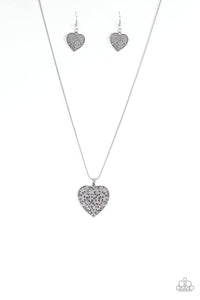 Paparazzi "Look Into Your Heart" Silver Necklace & Earring Set Paparazzi Jewelry