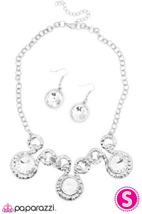 Paparazzi "Hypnotized" Silver BLOCKBUSTER Necklace & Earring Set Paparazzi Jewelry
