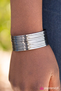 Paparazzi "Queen of the Gypsies" Flat Gunmetal Layered Cuff Bracelet Paparazzi Jewelry