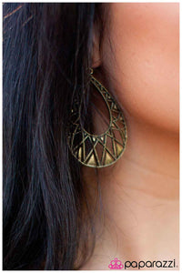 Paparazzi "Acutely Aztec" Brass Earrings Paparazzi Jewelry