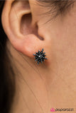 Paparazzi "Stellar Sparkle" Silver Starburst Frame Hematite Rhinestone Post Earrings Paparazzi Jewelry