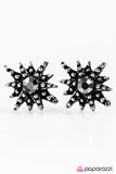 Paparazzi "Stellar Sparkle" Silver Starburst Frame Hematite Rhinestone Post Earrings Paparazzi Jewelry