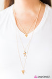 Paparazzi "Keep On TRI-ing" Gold Necklace & Earring Set Paparazzi Jewelry
