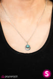 Paparazzi "Natural Nomad" Blue Stone Textured Silver Tone Necklace & Earring Set Paparazzi Jewelry