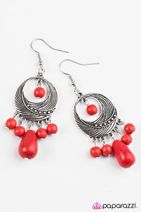 Paparazzi "Dunes Surfer" Red Earrings Paparazzi Jewelry