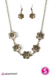 Paparazzi "The Earth Laughs In Flowers" Brass Necklace & Earring Set Paparazzi Jewelry