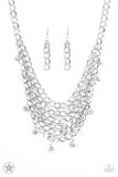 Paparazzi "Fishing For Compliments" Silver Blockbuster Necklace & Earring Set Paparazzi Jewelry