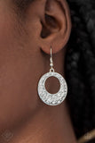 Paparazzi "Glitter on Repeat" FASHION FIX White Earrings Paparazzi Jewelry