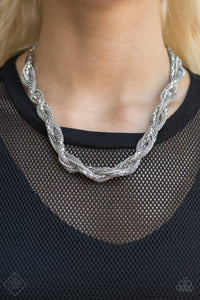 Paparazzi "Marvel At Me" FASHION FIX Silver Necklace & Earring Set Paparazzi Jewelry