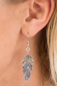 Paparazzi "Singing Sparrow" FASHION FIX Silver Earrings Paparazzi Jewelry