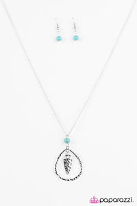 Paparazzi "A Free SPEAR-it" Blue Necklace & Earring Set Paparazzi Jewelry
