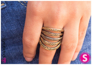 Paparazzi "Banded Together" Brass Ring Paparazzi Jewelry