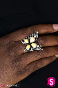 Paparazzi "Fly As A Butterfly" Yellow Ring Paparazzi Jewelry