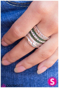 Paparazzi "Stack the Deck - Green" ring Paparazzi Jewelry