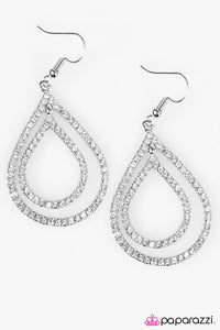 Paparazzi "Monsoon Sparkle" White Earrings Paparazzi Jewelry