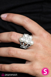 Paparazzi "Can You Keep A SEA-cret?" White Ring Paparazzi Jewelry