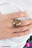 Paparazzi "Master Key" Copper Frame Topaz Rhinestone Key Design Ring Paparazzi Jewelry