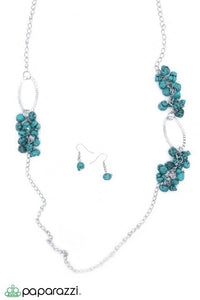 Paparazzi "Embers of Elegance" Blue Necklace & Earring Set Paparazzi Jewelry