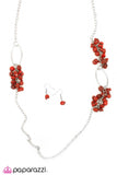 Paparazzi "Embers Of Elegance" Red Necklace & Earring Set Paparazzi Jewelry