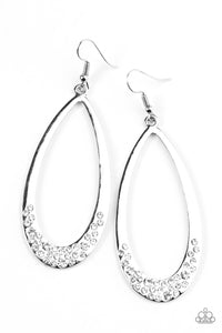 Paparazzi "SHIMMER-Dipping" White Earrings Paparazzi Jewelry