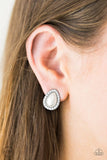 Paparazzi "Must Be A Lady" White Clip On Earrings Paparazzi Jewelry
