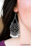 Paparazzi "Mumbai Moons" Silver Crescent Teardrop Ornate Earrings Paparazzi Jewelry