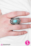 Paparazzi "Natural Habitat" Blue Turquoise Oval Stone Leaf Star Design Silver Tone Ring Paparazzi Jewelry