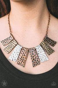 Paparazzi "A Fan of the Tribe" BLOCKBUSTER Copper Necklace & Earring Set Paparazzi Jewelry